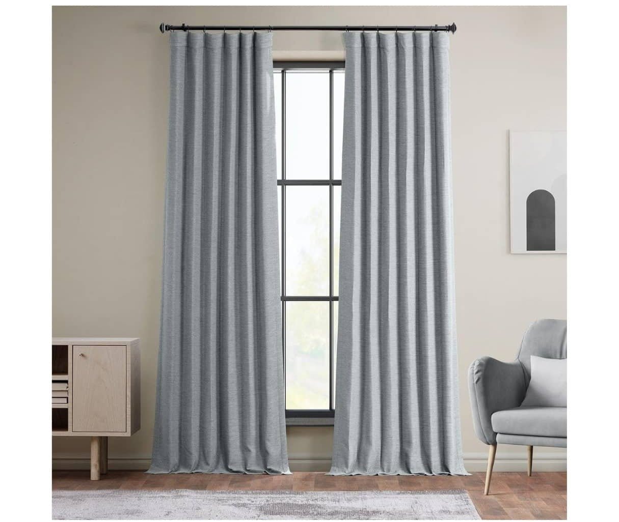 Gulf Blue Textured Bellino Room Darkening Curtain