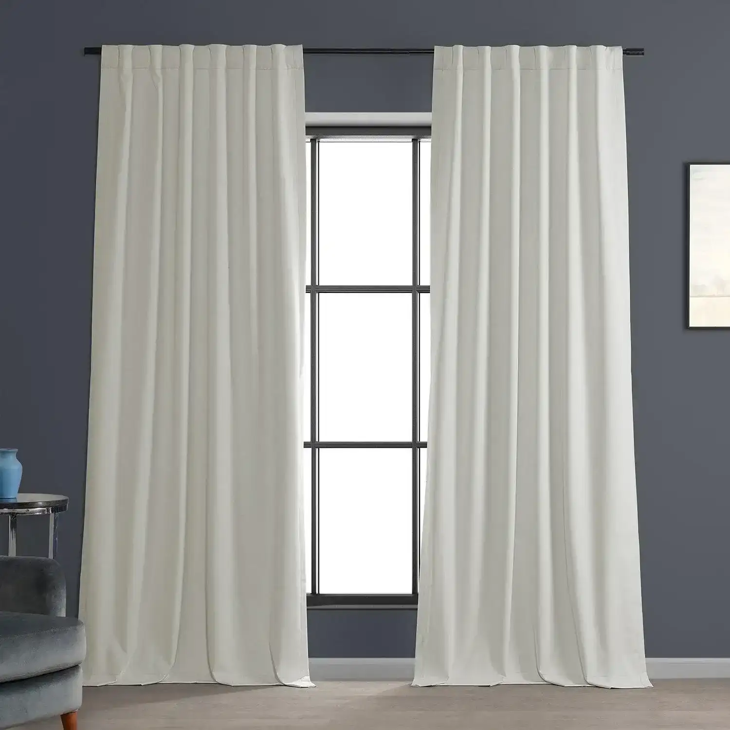 Image of Off White Performance Linen Hotel Blackout Curtain