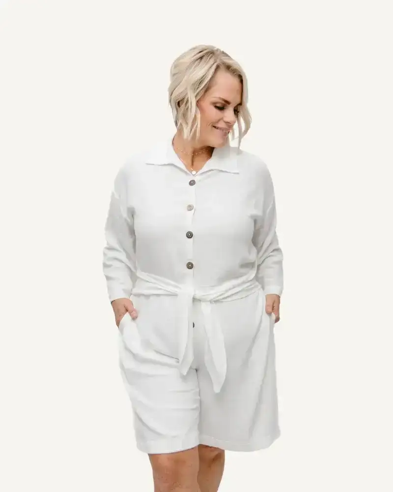 Image of A Little Bit More by HALFTEE Linen Romper