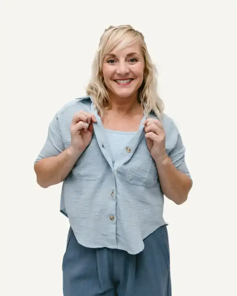 Image of Linen-Look Short Sleeve Button Down Shirt