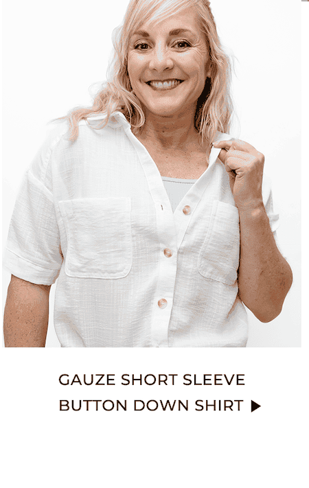 Gauze Short Sleeve Button Down Shirt