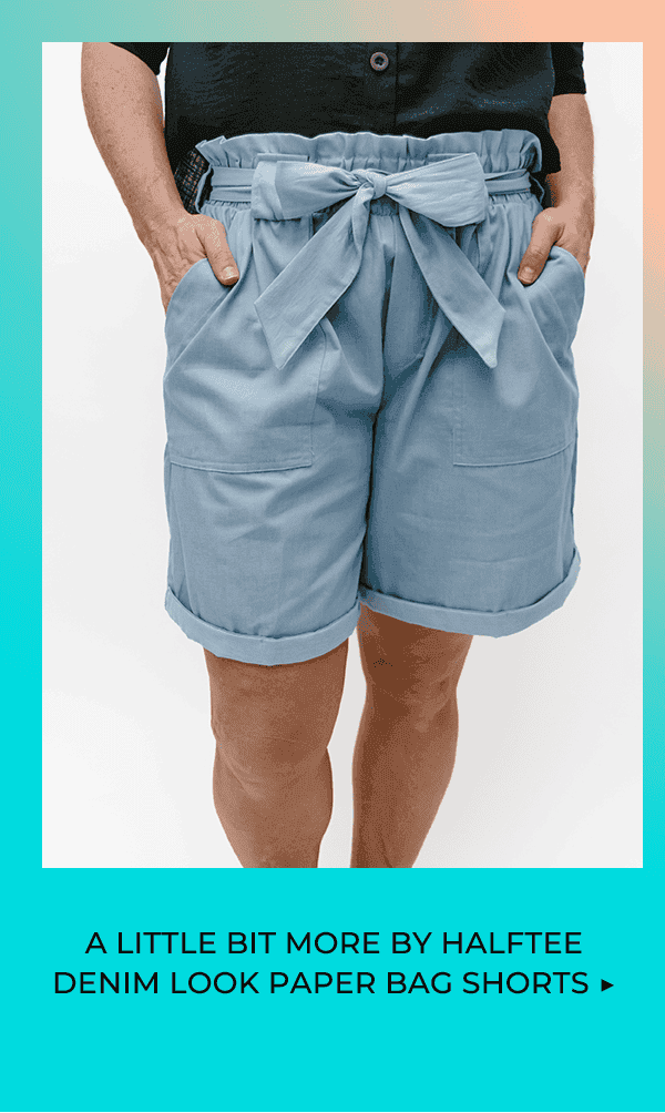 A Little Bit More by HALFTEE Denim Look Paper Bag Shorts