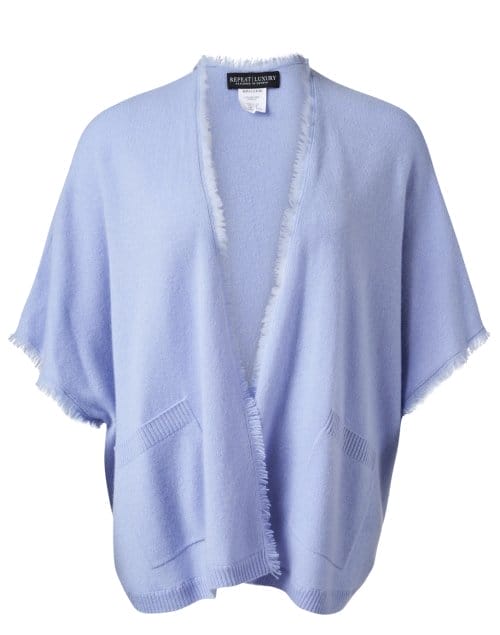 Blue Cashmere Fringe Cardigan