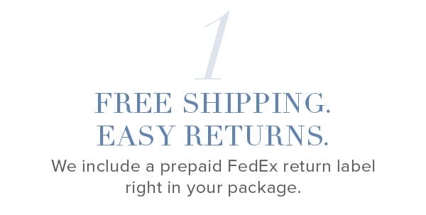 1. Free Shipping, Easy Returns