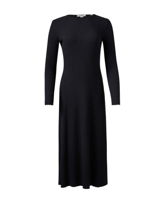 Navy Ribbed Knit Dress