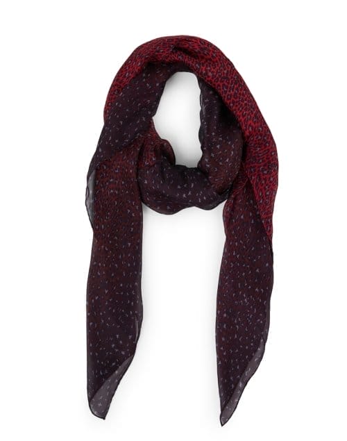 Red Print Silk Scarf