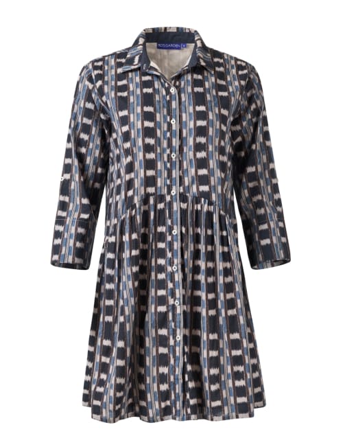 Deauville Black and Blue Print Shirt Dress