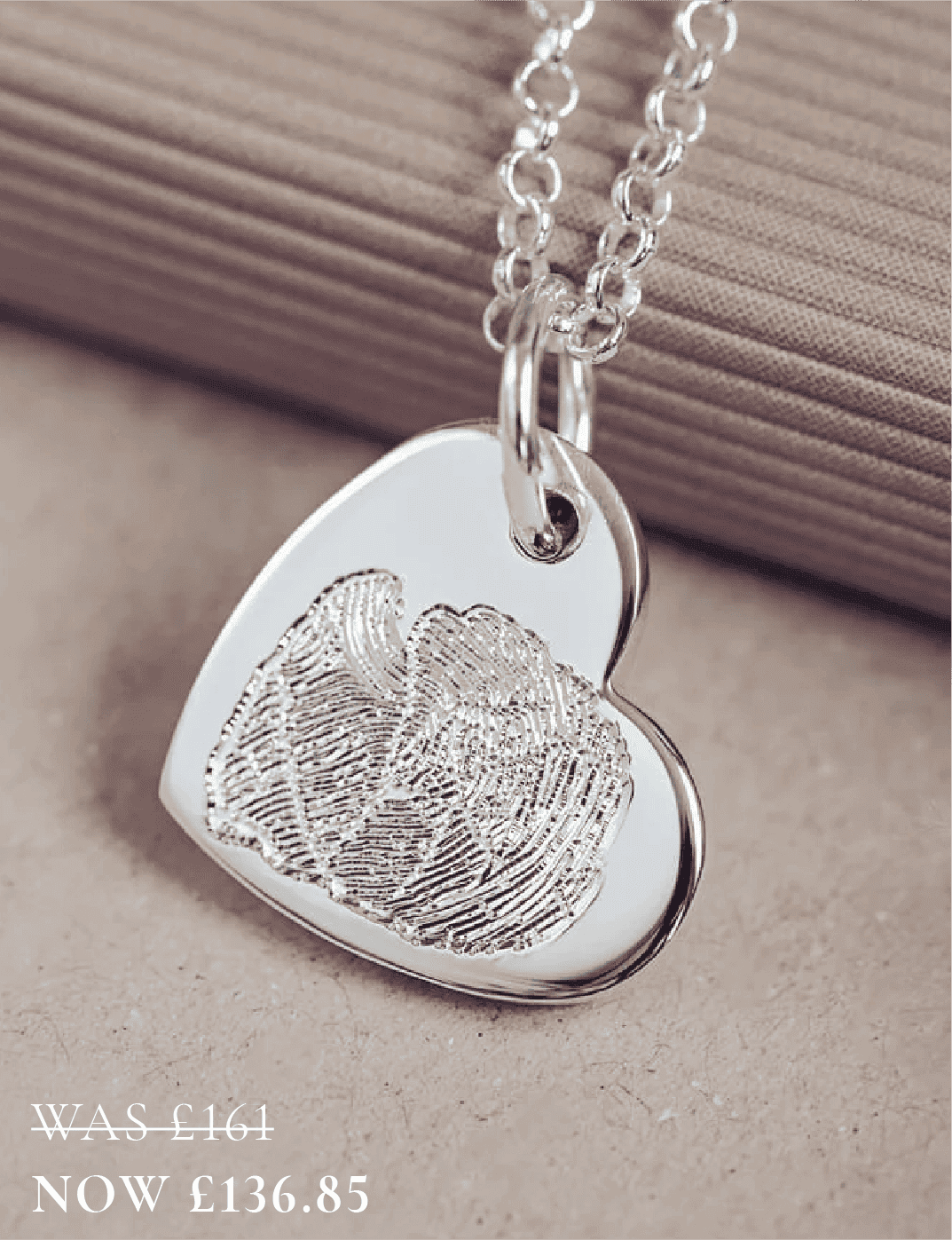 Memorial Fingerprint Heart Necklace