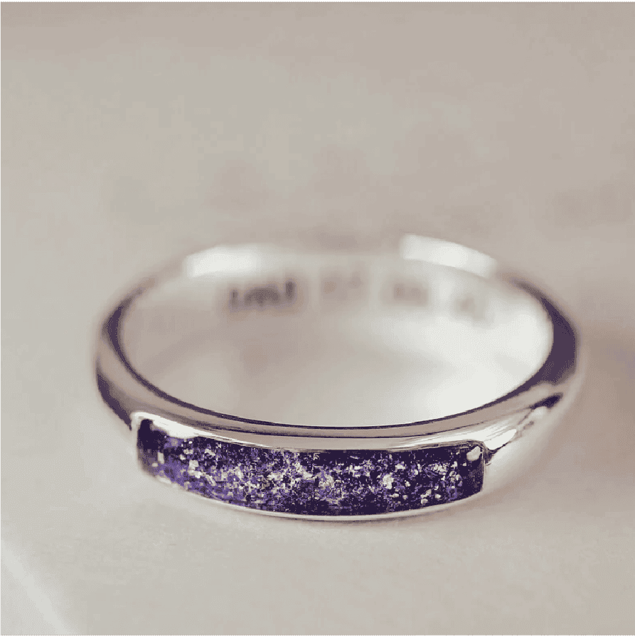 Womens Cremation Ashes Ring Band