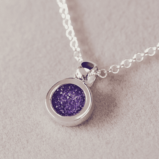 Cremation Ashes Small Round Necklace