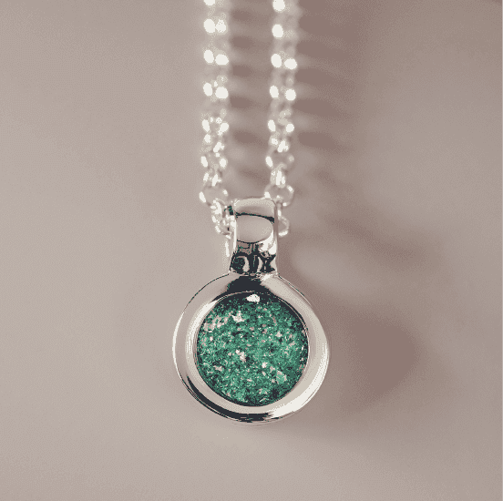 Cremation Ashes Small Round Necklace