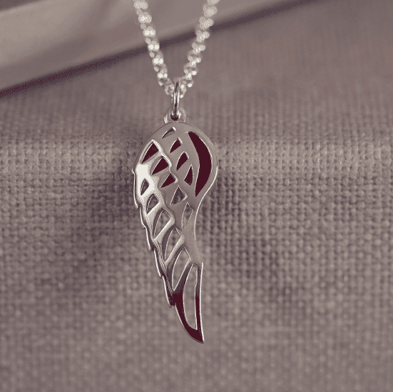 Cremation Ashes Angel Wing Necklace