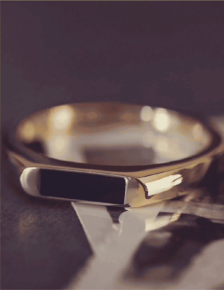 Mens Gold Cremation Ashes Ring