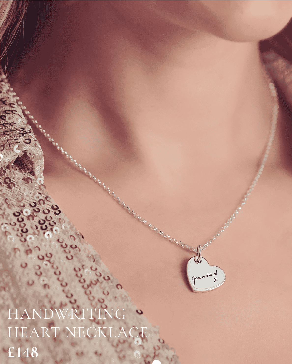 Handwriting Heart Necklace