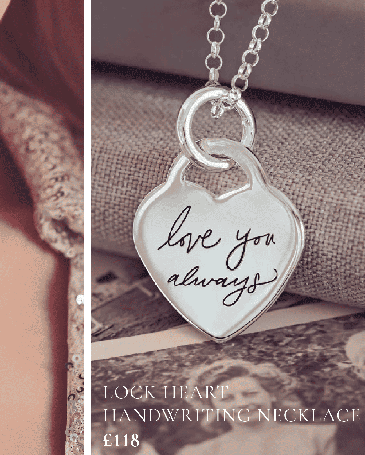 Lock Heart Handwriting Necklace