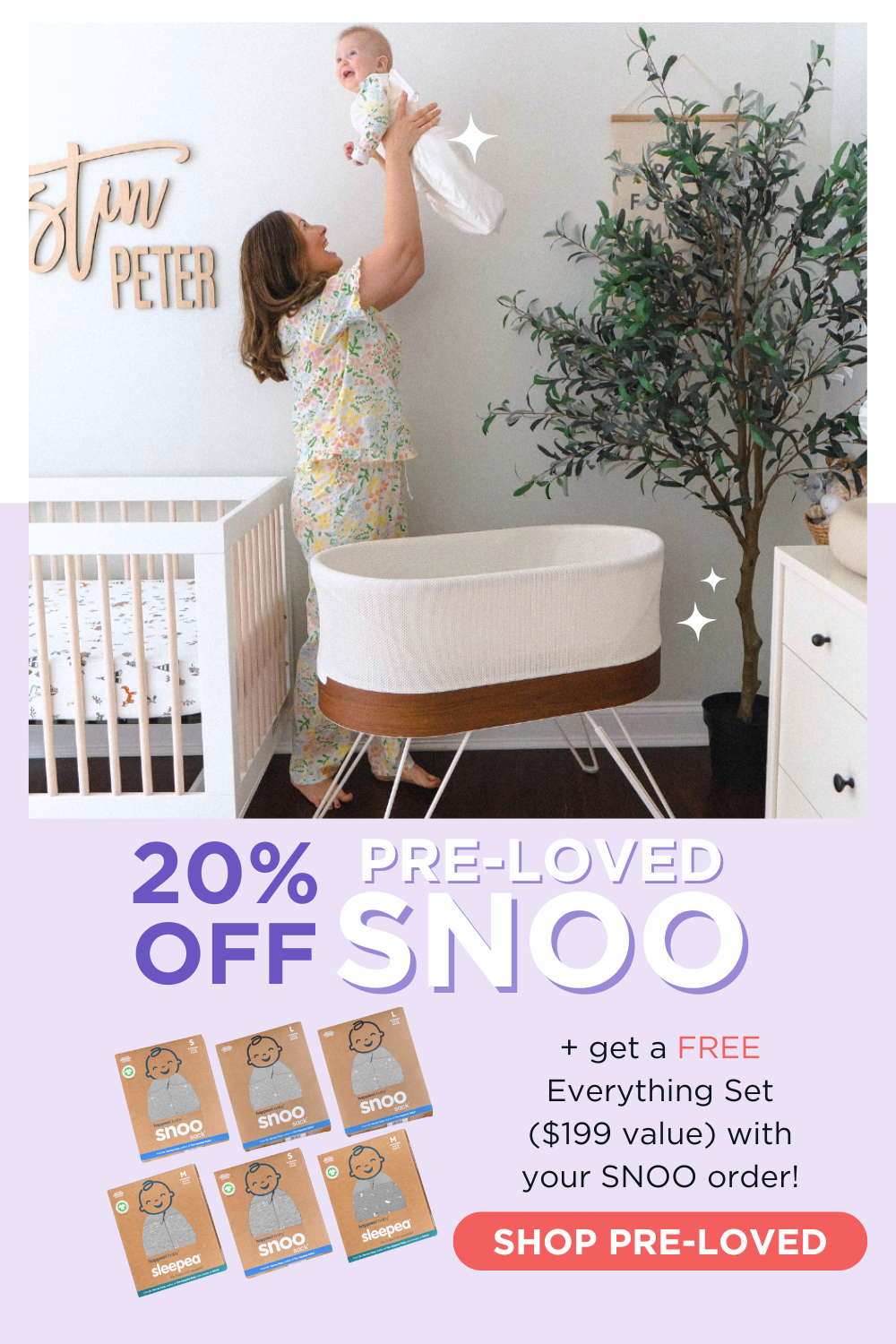 20% OFF PRE-LOVED SNOO + get a FREE Everything Set (\\$199 value) with your SNOO order! SHOP PRE-LOVED