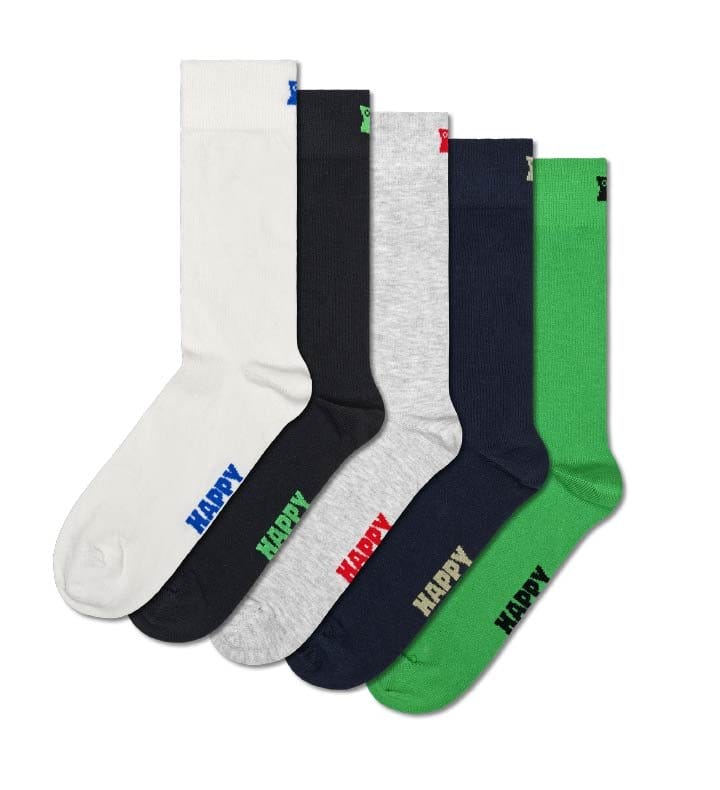 5-Pack Solid Socks