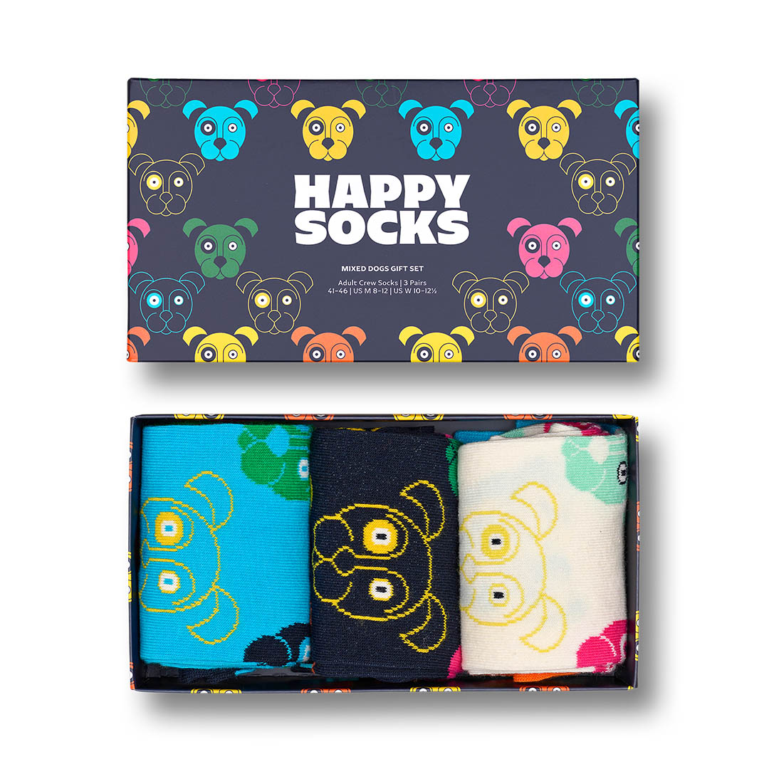 3-Pack Mixed Dog Socks Gift Set