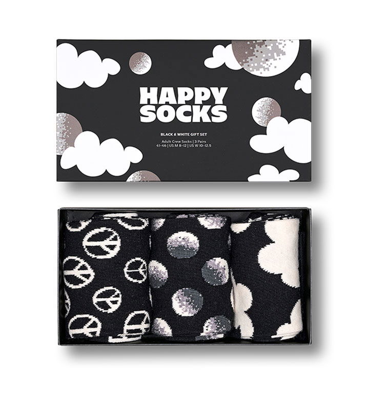 3-Pack Black And White Socks Gift Set