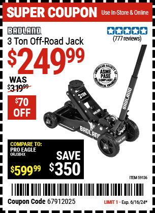 BADLAND: 3 Ton Off-Road Jack