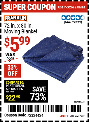 FRANKLIN: 72 in. x 80 in. Moving Blanket