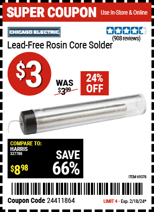 CHICAGO ELECTRIC WELDING: Lead-Free Rosin Core Solder