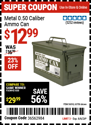 HFT: Metal 0.50 Caliber Ammo Can