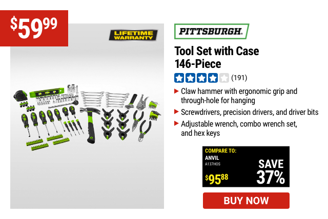 PITTSBURGH Tool Set With Case, 146 Piece