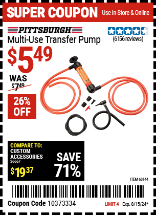 PITTSBURGH AUTOMOTIVE: Multi-Use Transfer Pump