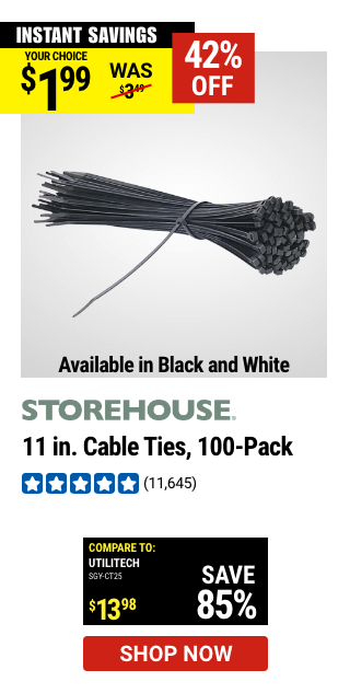 STOREHOUSE: 11 in. Cable Ties, 100-Pack