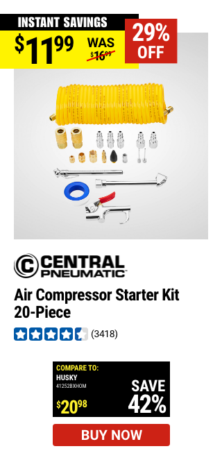 CENTRAL PNEUMATIC: Air Compressor Starter Kit, 20 Piece