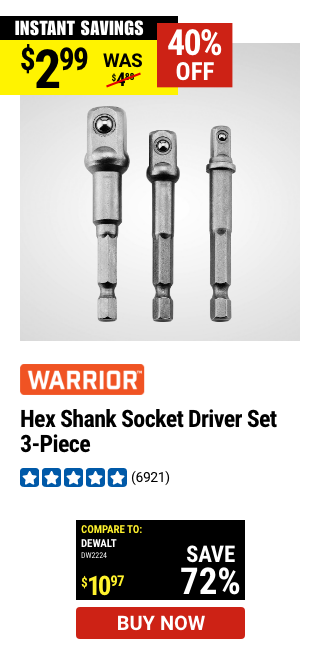 WARRIOR: Hex Shank Socket Driver Set, 3-Piece