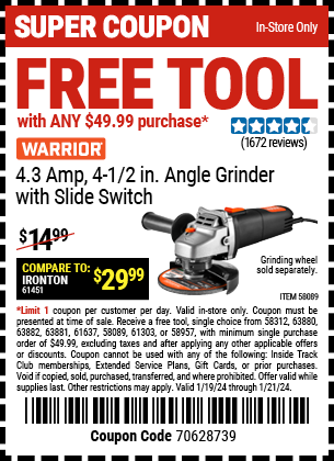 FREE TOOL with ANY \\$49.99 purchase