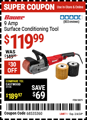 BAUER: 9 Amp Surface Conditioning Tool