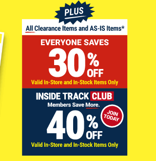 INSIDE TRACK CLUB Members Save More. 40% OFF Valid in-store and in-stock items only. JOIN TODAY.