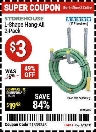 STOREHOUSE: L-Shape Hang-All, 2 Pack