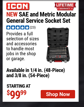 ICON: SAE and Metric Modular General Service Socket Set, 48-Piece