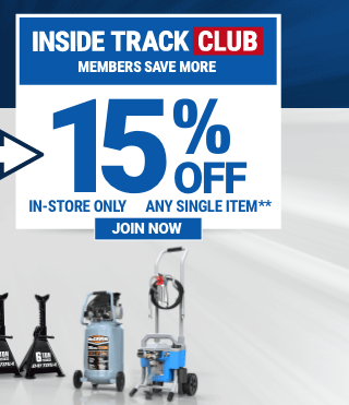 INSIDE TRACK CLUB. MEMBERS SAVE MORE. 15% OFF ANY SINGLE ITEM. IN-STORE ONLY. JOIN NOW.