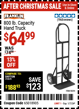 FRANKLIN: 800 lb. Capacity Hand Truck