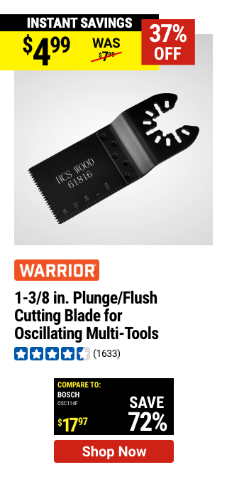 WARRIOR: 1-3/8 in. Plunge/Flush Cutting Blade for Oscillating Multi-Tools