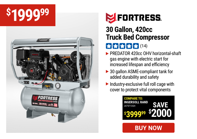 FORTRESS: 30 Gallon, 420 cc Truck Bed Compressor