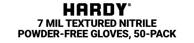 HARDY: 7 mil Textured Nitrile Powder-Free Gloves, 50-Pack