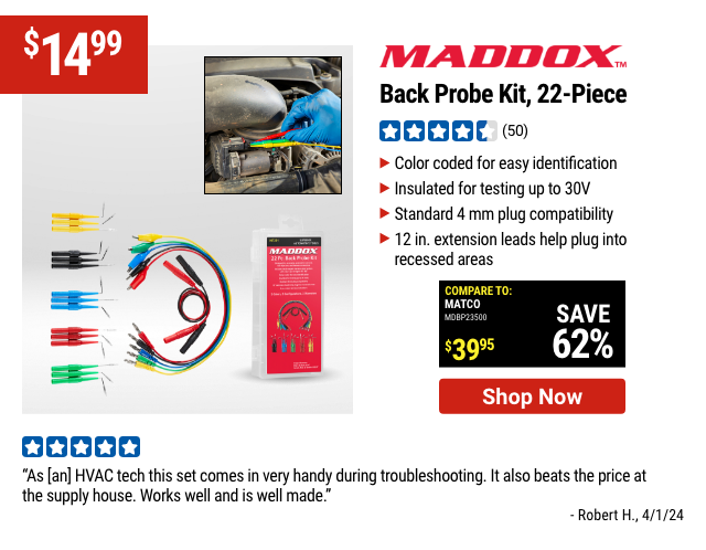 MADDOX: Back Probe Kit, 22-Piece