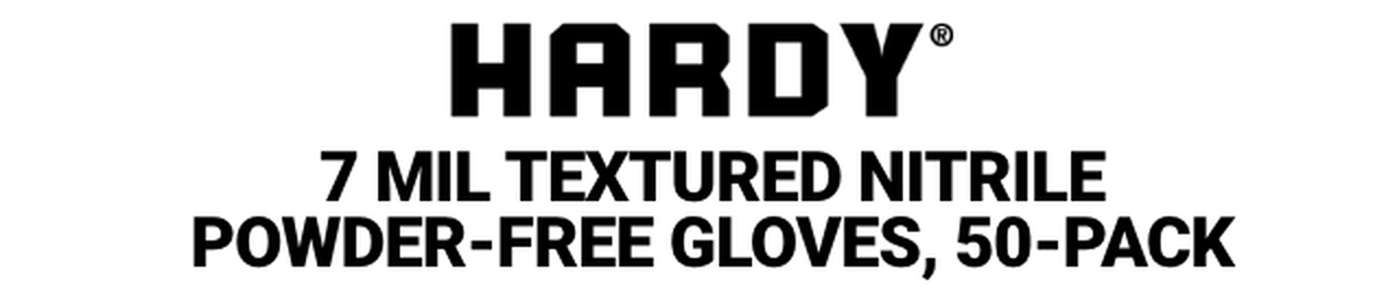 HARDY: 7 mil Textured Nitrile Powder-Free Gloves, 50-Pack - mobile