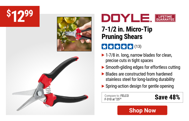 DOYLE: 7-1/2 in. Micro-Tip Pruning Shears