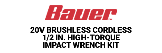 BAUER 20V Brushless Cordless, 1/2 in. High-Torque Impact Wrench Kit