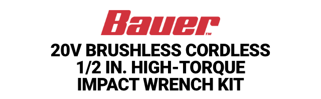 BAUER 20V Brushless Cordless, 1/2 in. High-Torque Impact Wrench Kit