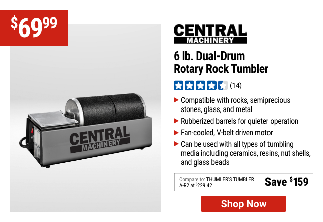 CENTRAL MACHINERY: Dual-Drum Rotary Rock Tumbler