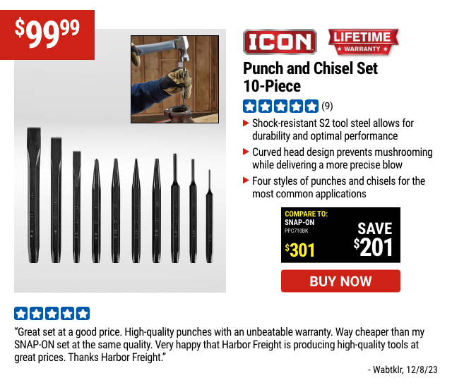 ICON: Punch and Chisel Set, 10-Piece