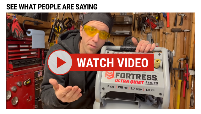 FORTRESS: 6 Gallon Ultra Quiet Air Compressor - video